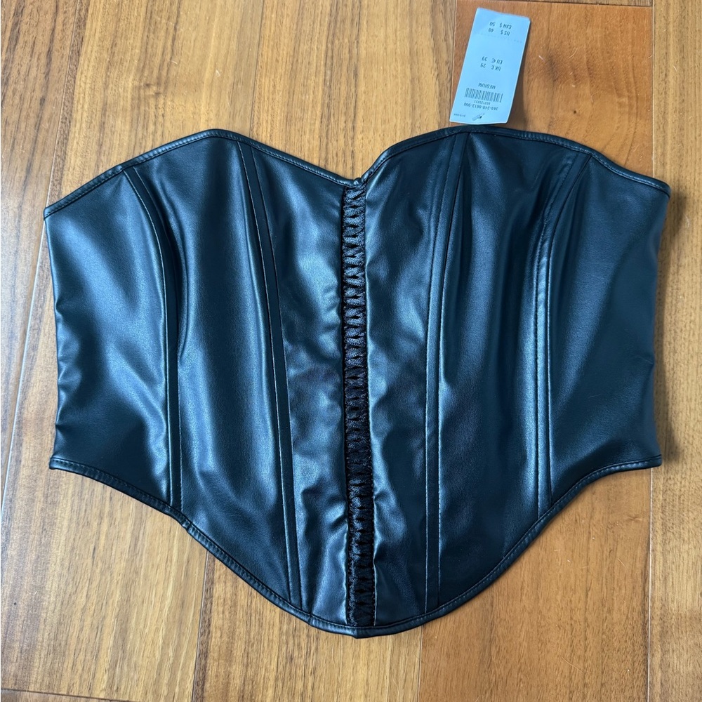 BRAND NEW FAUX LEATHER HOLLISTER CROP TOP